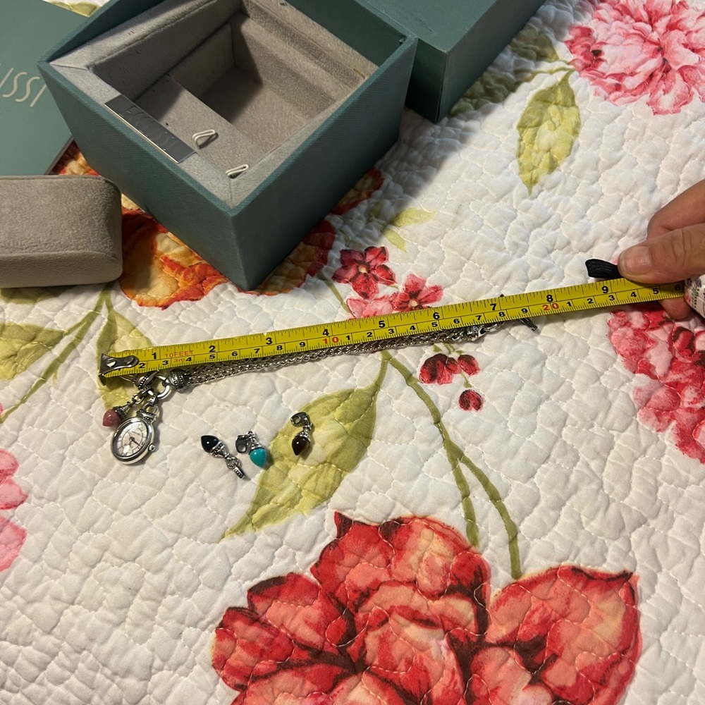 ESSLISSI Sterling Silver and Authentic Gem Charm Watch - Picture 10 of 11